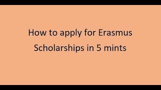 How to apply for erasmus scholarship [upl. by Desdemona]