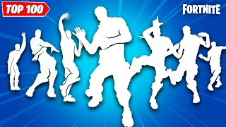 Top 100 MOST USED RARE Fortnite Emotes of ALL TIME [upl. by Mayram915]