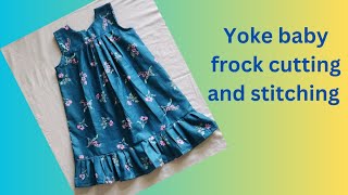 yoke baby frock cutting and stitching  3 year old baby frock [upl. by Audun]