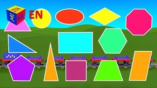 Learn 2D shapes with ChooChoo Train part 1 Shapes for kids kindergarten and students of grade 1 [upl. by Fein852]