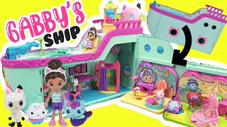 Gabbys Dollhouse Cat Friend Ship Build and Decorate with Carnival and Spa Rooms [upl. by Anilev]