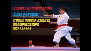 Sandra Sanchez Jaime  Kata Papuren  World Senior Championships Dubai 2021 [upl. by Nywra]