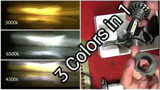 Infitary Triple Color H7 Led Kit 65003000k4500k Install and TestDacia Logan 2k18 [upl. by Porty70]