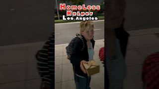 Two homeless people accept food thankfully in Los Angeles shorts homelesshelper [upl. by Oivaf]