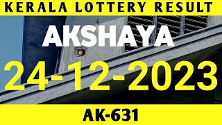 Kerala Lottery Result 24122023 Akshaya Ak631 [upl. by Bing]