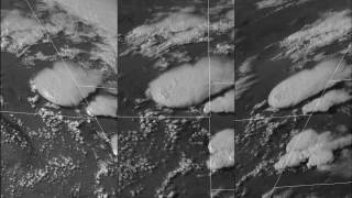 Overshooting Tops GOES14 SRSOR on August 9 2016 [upl. by Necyrb869]