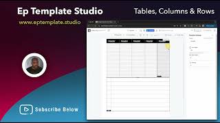 EP Template Studio Tables Columns amp Rows [upl. by Ynove682]