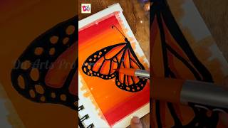 Butterfly silhouette art 🦋 Brush pen drawing shorts art duartspro [upl. by Attey]