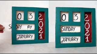 Easy DIY calendar from cardboard  How to make a 2021 desk calendar  Maison Zizou [upl. by Oryaj364]