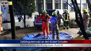 17122016 R Gefahrguteinsatz an den Eckert Schulen  Drei Verletzte bei EssigsäureAustritt [upl. by Atiugram]