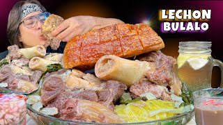 LECHON BULALO MUKBANG LECHON LIEMPO amp BEEF BULALO PINOY MUKBANG [upl. by Ellirpa360]