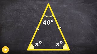 Find the missing measure of angles for an isosceles triangle [upl. by Aratahc]