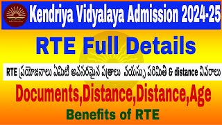 Kendriya Vidyalaya Admission 202425  KVS RTE process Age Eligibility Document Distance KV [upl. by Atteras]