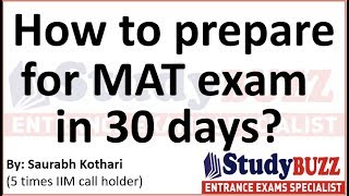 How to prepare for MAT exam in 30 days [upl. by Kciredorb255]