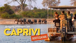 Bootssafari auf dem Okavango Erster Tag im CapriviStreifen Der Bwabwata Nationalpark  Namibia [upl. by Grissom]