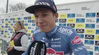 Jasper Philipsen  Interview at the finish  Paris  Roubaix 2024 [upl. by Cheney]