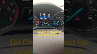 Oil change reset on Ford escape 2017 automobile mechanic [upl. by Whitaker]