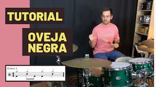 Cómo tocar OVEJA NEGRA en BATERÍA  Barricada TUTORIAL Español [upl. by Olim]