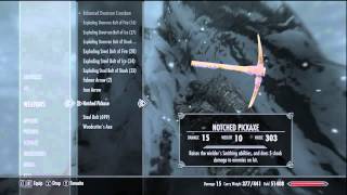 Skyrim Notched Minecraft Pickaxe Weapon Tutorial [upl. by Ming]