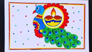 Diwali Rangoli DesignDiwali chartDiwali ki DrawingDiwali Drawing easyHappy Diwali chartDiwali [upl. by Boak343]