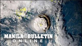 Satellite images of Tonga before and after volcano eruption [upl. by Ellesirg]