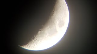 My First Attempt at Capturing Crescent Moon using Gskyer Telescope Telescopes 600x90mm [upl. by Terhune387]