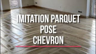 Pose carrelage imitation parquet en chevron chez un abonner [upl. by Attolrahc432]