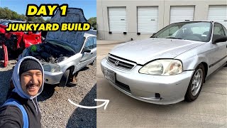 Building my Civic using only Junkyard parts  EP 1 [upl. by Ruhtra459]