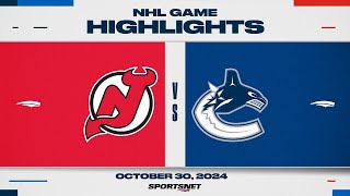 NHL Highlights  Devils vs Canucks  October 30 2024 [upl. by Ahsenra817]