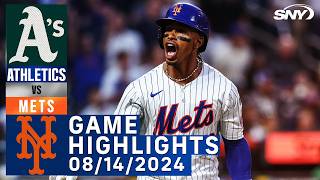 Mets vs Athletics 8142024  NY Mets Highlights  SNY [upl. by Ayikin]