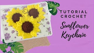 How To Crochet Sunflower Keychain 6 [upl. by Boony]