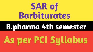 SAR of Barbiturates Barbituric acid medicinal chemistry  bpharma 4th semesters [upl. by Otsirc154]