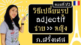 ภาษาฝรั่งเศส  วิธีเปลี่ยนรูป adjectifs เพศชายเป็นหญิง 13  Masculin et féminin des adjectifs [upl. by Shore889]