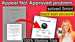 appeal not approved how to recover permanently banned tiktok tiktok from account banned appeal [upl. by Lednyk]