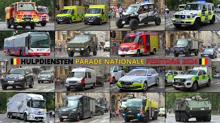 NATIONALE FEESTDAG BRUSSEL 2024  Enorme parade van 150± Militaire en Hulpdienstenvoertuigen 🇧🇪 [upl. by Nueormahc]