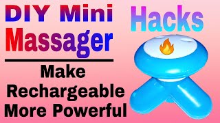 DIY Mini Massager Hacks  Battery change problem solved  Make more powerful and Rechargable [upl. by Kovar639]