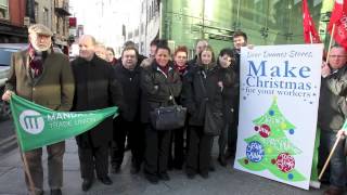 Dunnes workers deliver Christmas card to management [upl. by Shulamith]