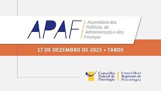 APAF  PERÍODO DA TARDE  17122023 [upl. by Pollerd]