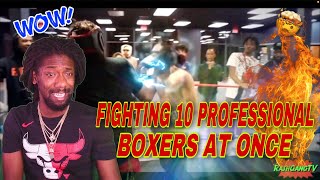 FIGHTING 10 PROFESSIONAL BOXERS AT ONCE  😳🥊 REACTION PrettyboyFredo SSH Reaction [upl. by Baer71]