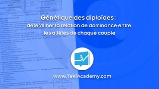 Génétique des diploïdes déterminer la relation de dominance entre les allèles de chaque couple [upl. by Maltz908]