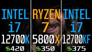 INTEL i7 12700K vs RYZEN 7 5800X vs INTEL i7 12700KF  PC GAMES BENCHMARK [upl. by Vashti]