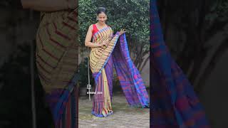 Mercerised cotton ikkat handmade saree [upl. by Aihsia]