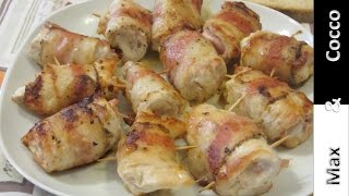 Involtini di pollo farciti con prosciutto e provola  Ricetta sfiziosa [upl. by Anyad844]