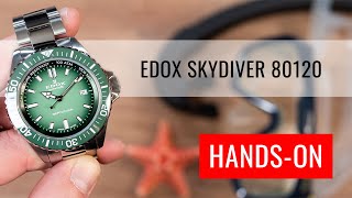 HANDSON Edox SkyDiver Neptunian Automatic 801203vmvdn1 [upl. by Aroon182]