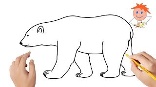 How to draw a polar bear  Easy drawings [upl. by Anahpos]