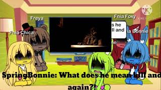 Fnia characters reacts to An interview with Springtrap Gacha life [upl. by Landre48]