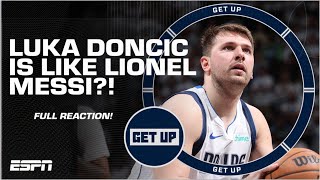 Luka Doncic reminds Brian Windhorst of Lionel Messi 🤯  Get Up [upl. by Samuela]