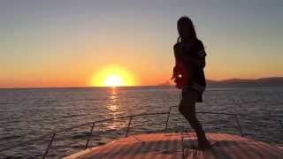 Beautiful sunset with female saxophonist Ibiza 2015 events weddings new show [upl. by Drue]