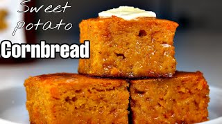 Homemade Sweet Potato Cornbread Recipe  Try This ASAP [upl. by Lleynod]