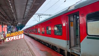 Mandovi Express Journey in Rains in Konkan railway Food Queen [upl. by Ulund]